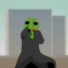 Pepe the Frog in suit gets shot and shatters