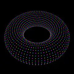 Colorful dotted torus on black