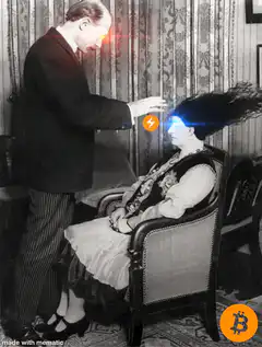 man charging woman with bitcoin