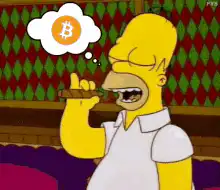 Homer Simpson smoking Bitcoin