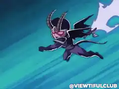 Majin Buu flying through the sky