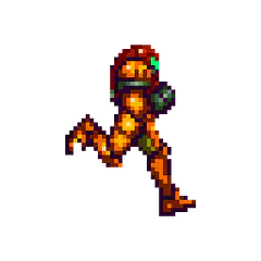 Samus Aran pixel art running