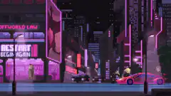 pixel art cyberpunk city street