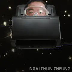 Man in space helmet printer