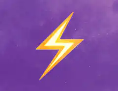 Yellow lightning bolt on purple background