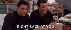 Joey and Chandler pointing fingers