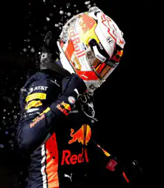Formula 1 driver celebrating with champagne