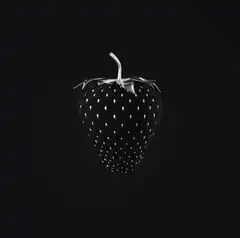 black and white strawberry