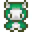 pixel art green knight head bobbing