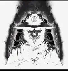 Bitcoin plague doctor emerging from smoke