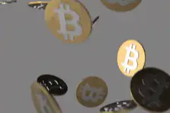 falling bitcoin coins
