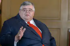 Newt Gingrich gesturing in suit