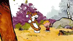 Calvin and Hobbes dancing