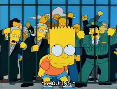 Bart Simpson Shouting in Jail