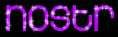 Purple neon nostr text