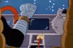 Squidward and Mr. Krabs in the Krusty Krab