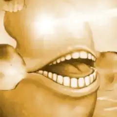 muscular blob with laser eyes