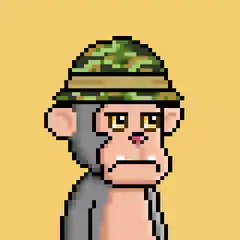 pixel art monkey with hat
