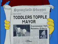 Lenny reads newspaper headline