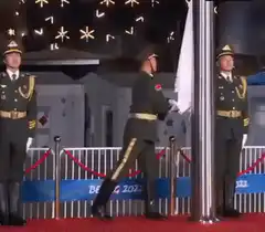 Olympic flag raising Beijing 2022