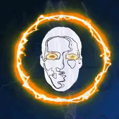 Glowing face with lightning