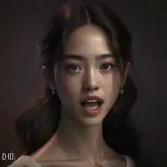 Portrait of a woman speaking