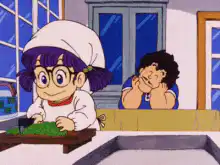 Doraemon cleaning with Suneo watching