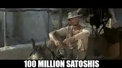 Dusty cowboy smiles with 100 million satoshis