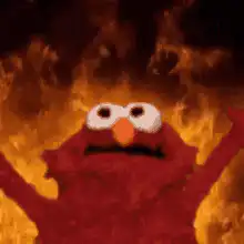 Elmo in flames
