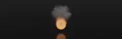 Fireball rising with smoke