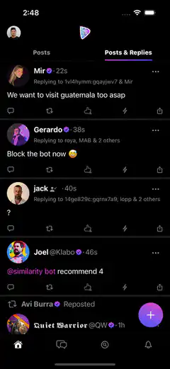 Nostr app notifications and search