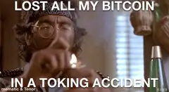 Lost all my bitcoin in a toking accident