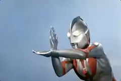 Ultraman uses the Spacium Beam