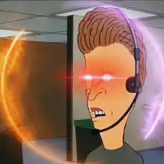 Beavis glowing eyes bitcoin