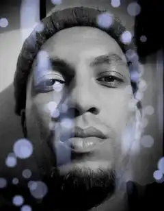 Man with bokeh effect
