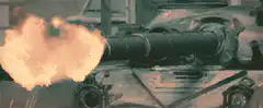Tank firing and exploding on street