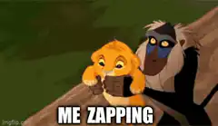 Rafiki throwing Simba ME ZAPPING