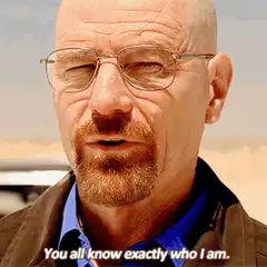 Walter White You all know exactly who I am