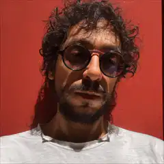 Man with laser eyes