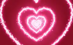 glowing pink heart tunnel