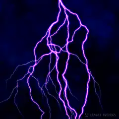 Purple lightning bolts flashing