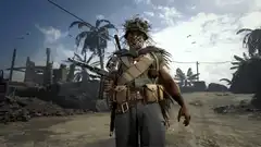 Soldier with rifle and bandana