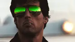 Man with green mirrored sunglasses