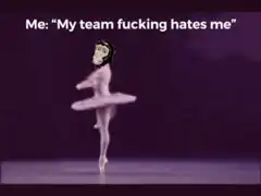 Ballerina with a man's head spinning