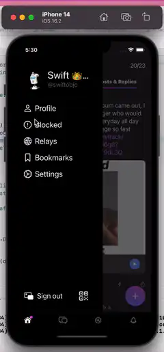 Swift posting an image on Nostr