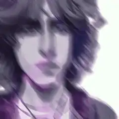 Anime boy glowing purple eyes