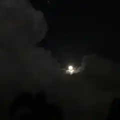 Moon and clouds with lightning flash