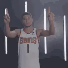 Devin Booker pointing up