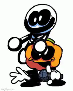 Cave Johnson and Pumpkin Man dancing