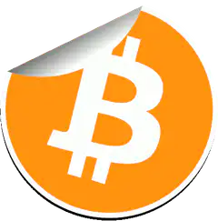 Bitcoin sticker peeling off